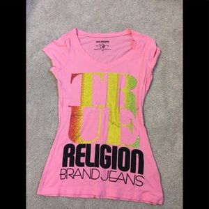 True religion pink crystal Tee